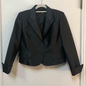 Albert Nipon wool silk blend black event jacket size 10 classic elegance EUC
